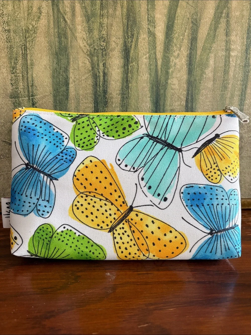 VERA NEUMANN for CLINIQUE Butterfly Print Zip Pouch Cosmetic Travel Bag